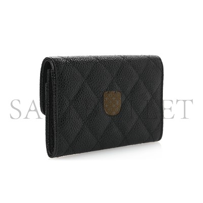 CHANEL CAVIAR QUILTED FLAP CARD HOLDER WALLET AP0214 (11.3*7.5*2.5cm)